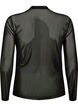 Tett sittende meshbluse med lange ermer, Svart, Packshot image number 1