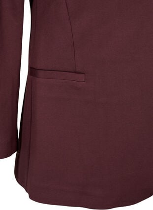 Zizzi Enkel blazer med knappelukking, Mørk Bordeaux, Packshot image number 3