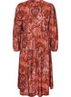 Midikjole i viskose med paisleytrykk, Orange, Packshot image number 1