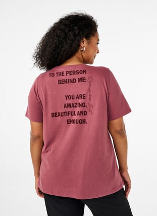 Zizzi FLASH - T-skjorte med motiv, Brun, Model image number 0