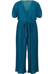Plissert jumpsuit med knytebelte og vide ermer, Atlantic Deep