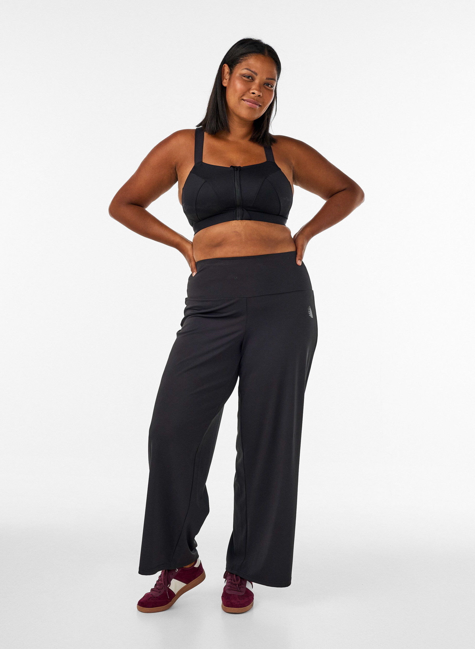 ZizziWide fit treningsbukser, Svart, Model image number 1
