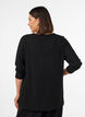 Jerseybluse med ribbestruktur og lange ermer, Svart, Model image number 2