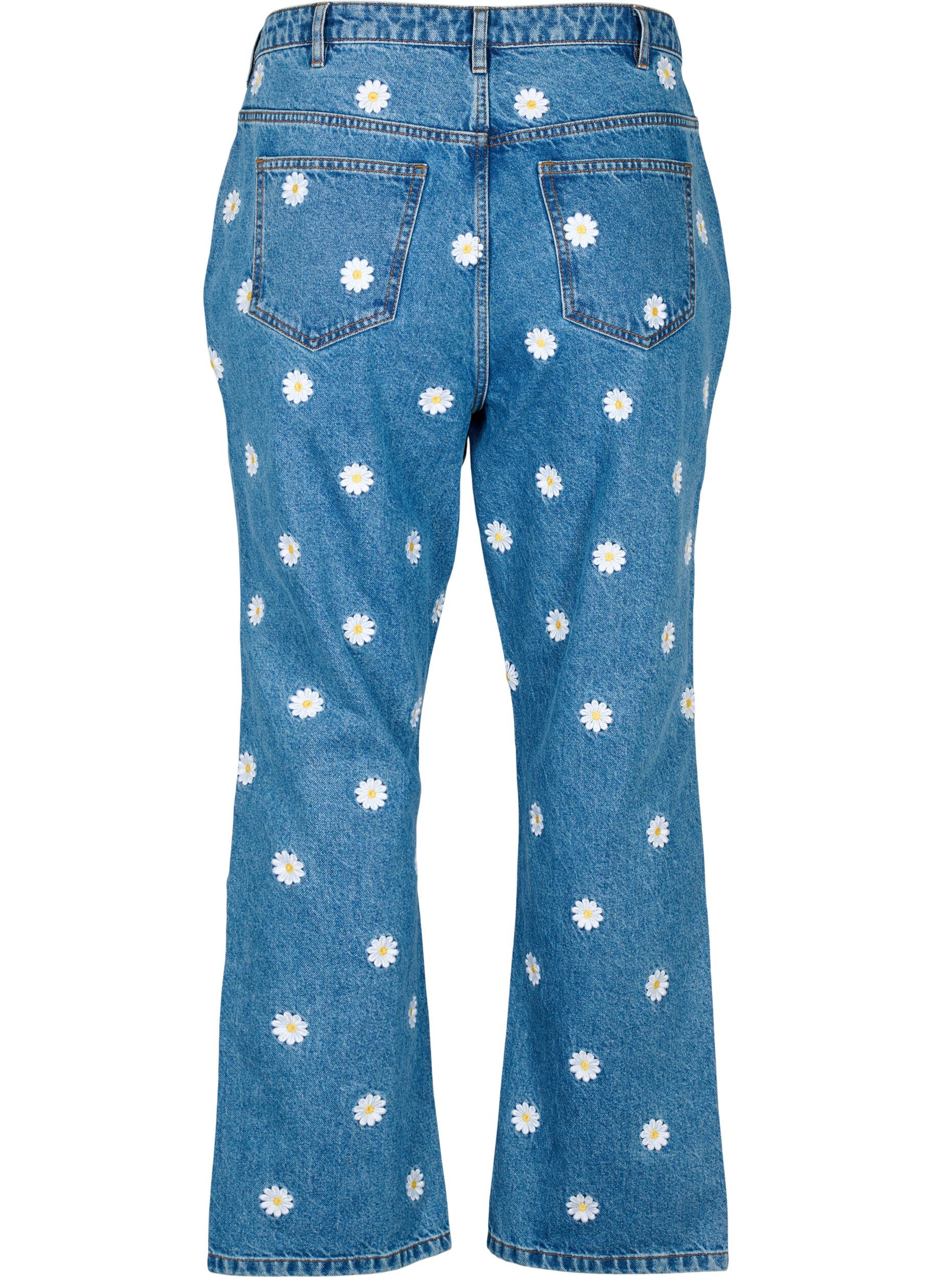 Zizzi H&oslash;y midje Gemma jeans med tusenfryd, Bl&aring;, Packshot image number 1