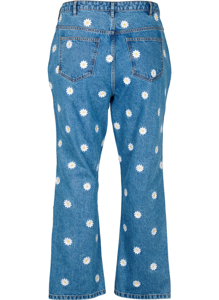 Høy midje Gemma jeans med tusenfryd, Blå, Packshot image number 1