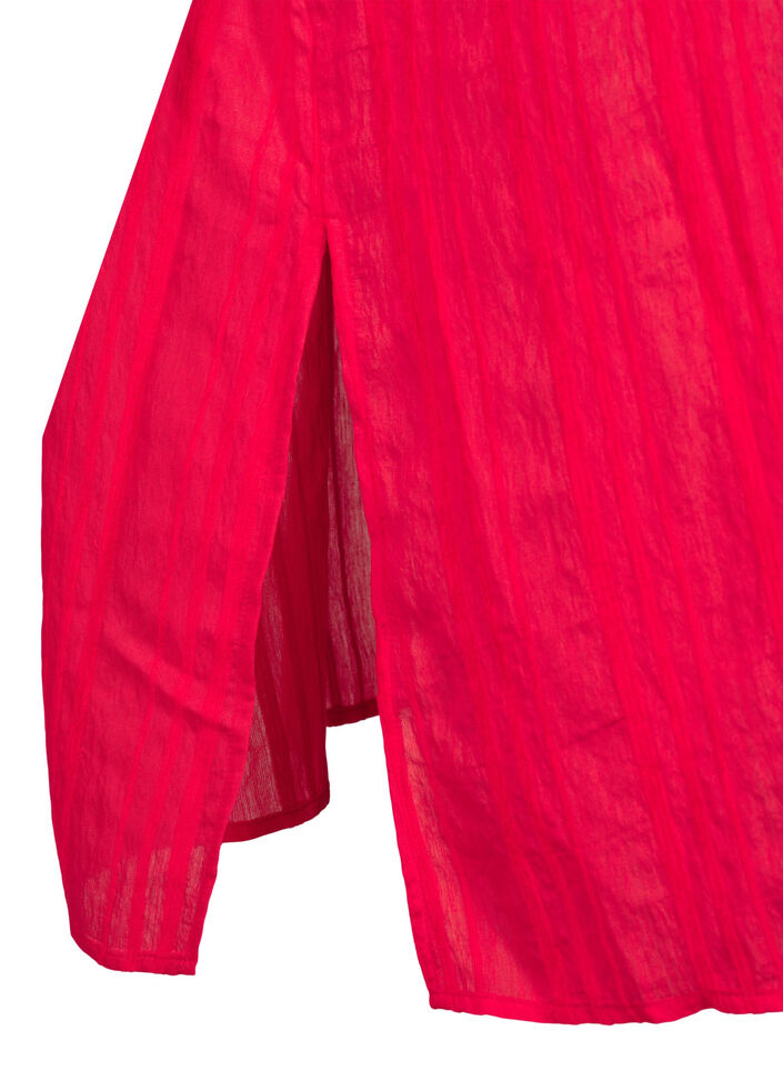 Strandkaftan med krage og knappelukking, True Red , Packshot