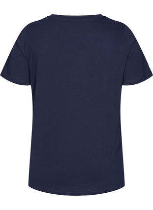 T-skjorte med trykk i organisk bomull, Navy Blazer, Packshot image number 1