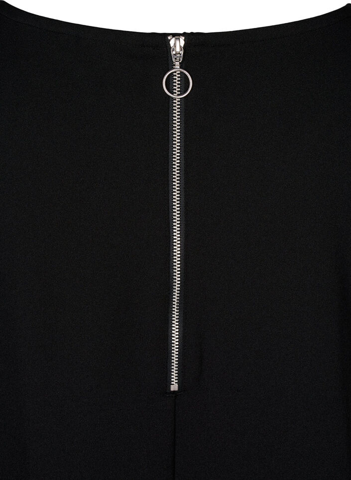 FLASH – Kort kjole med A-fasong og 3/4 ermer, Svart, Packshot image number 3