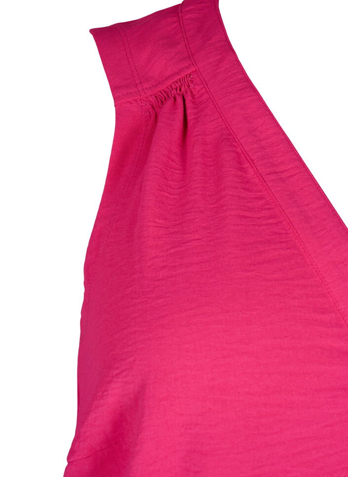 Ermeløs overdel med rynkedetaljer, Rosa, Packshot image number 3