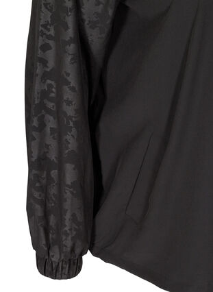 Treningsjakke med mønster og hette, Black, Packshot image number 3