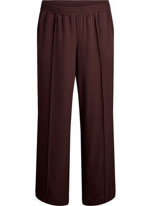 Zizzi Sporty bukser med rette ben og sidestriper, Deep Mahogany, Packshot image number 0