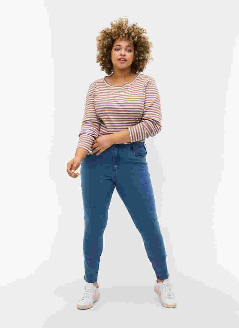 Super slim Amy jeans med høyt liv, Light blue, Model