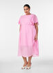Ankellang kjole med flagrende ermer og knytebelte, Rosa, Model image number 0