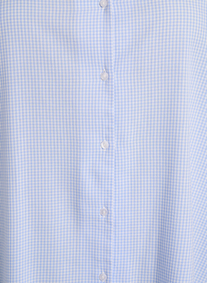 Rutete tunika med 3/4 ermer, Blå, Packshot image number 2