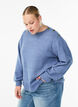 Strikket bluse med knappdetalj, Bl&aring;, Model image number 0
