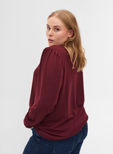 Langermet bluse med skulderdetaljer, Port Royal, Model image number 1