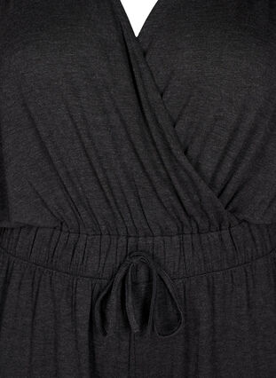 Zizzi Jumpsuit med omslag og knytebånd, Dark Grey Melange, Packshot image number 2