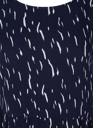 Viskosekjole med mønster og 3/4-ermer, Night Sky Rain, Packshot image number 2