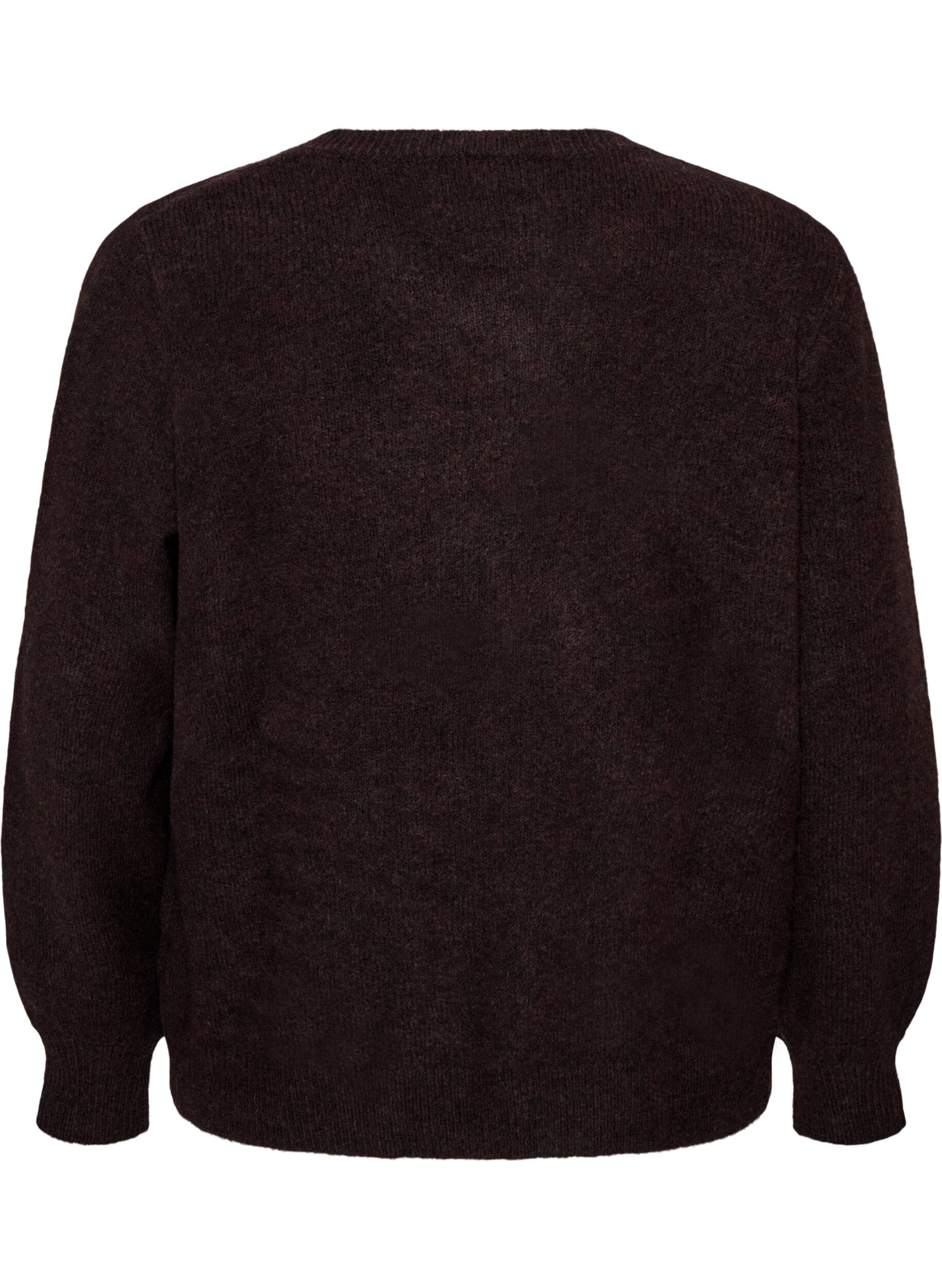 ZizziCardigan med hjerteformede knapper, Brun, Packshot image number 1
