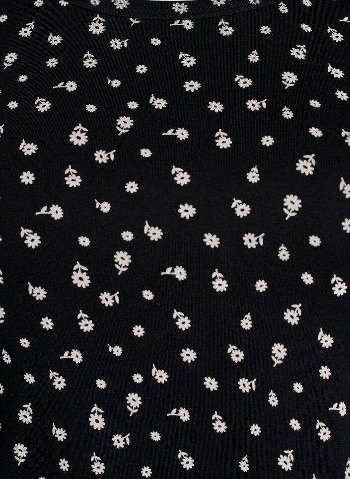 Bomulls T-skjorte med heldekkende trykk, Svart, Packshot image number 2