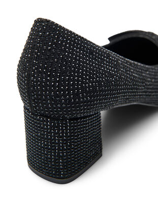 Zizzi Wide fit - Pumps med sløyfe og rhinesteiner, Svart, Packshot image number 4