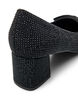 Wide fit - Pumps med sløyfe og rhinesteiner, Svart, Packshot image number 4