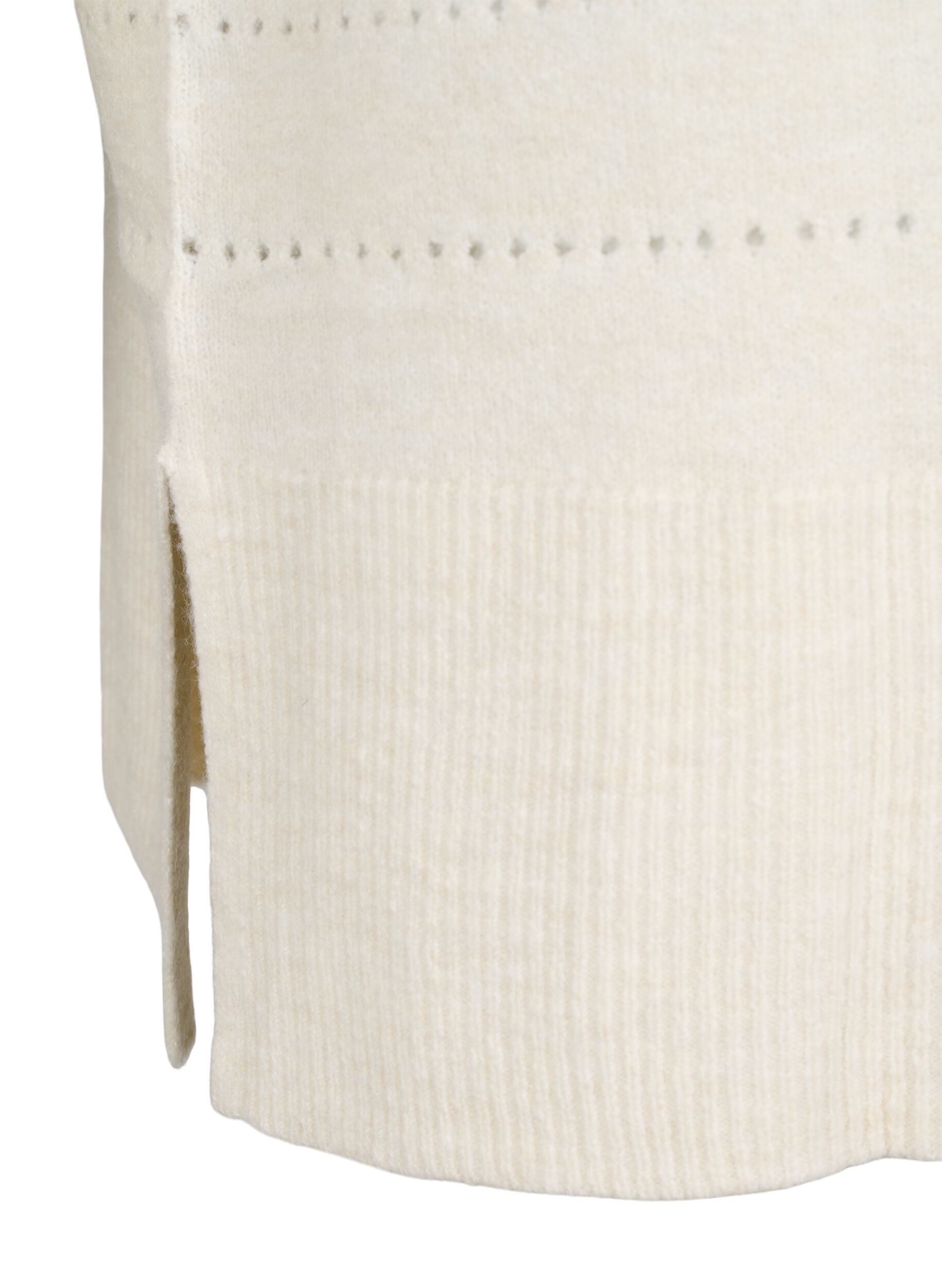 ZizziLang strikket cardigan med blondem&oslash;nster, Birch Mel., Packshot image number 3