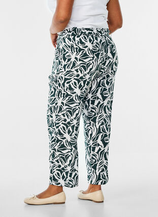 Zizzi Bukser i viskose med høy midje, Grønn, Model image number 1