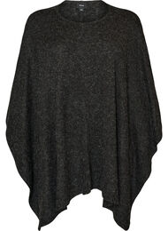 Rund hals strikket poncho, Gr&aring;