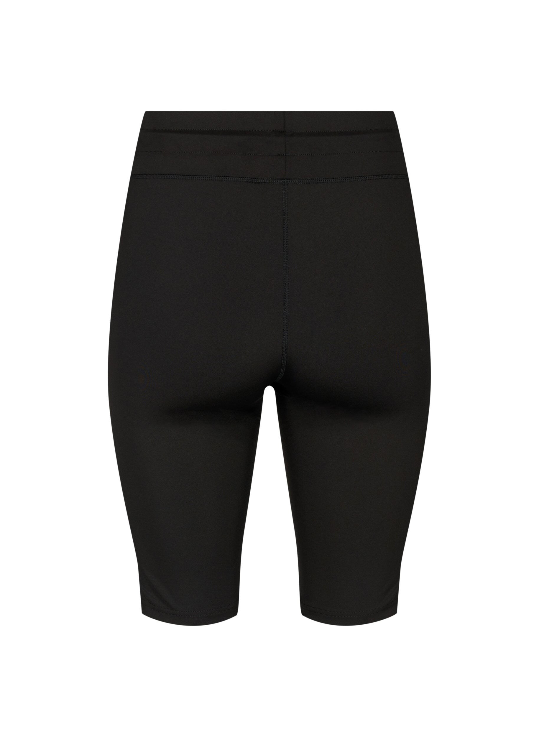 Zizzi Tettsittende treningshorts med lommer, Svart, Packshot image number 1