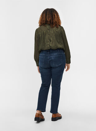 Slim fit Emily jeans med nagler, Dark blue, Model image number 1