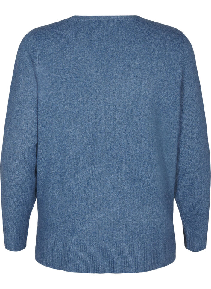 Strikkegenser med V-hals, Bering S. White Mel., Packshot image number 1