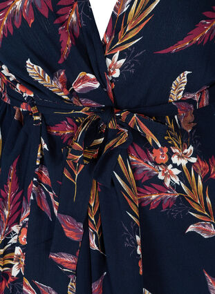 Blomstrete kimono viskose med knyting, Indian Summer Flower, Packshot image number 2