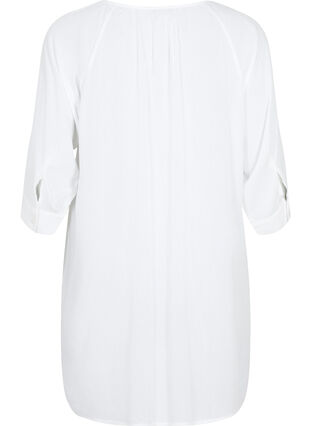 Tunika i viskose med 3/4-ermer, Bright White, Packshot image number 1