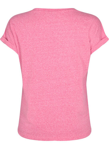 Melert T-skjorte med korte ermer, Beetroot Purple Mél, Packshot image number 1