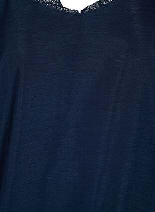 Topp med blonder og strikk nederst, Navy Blazer, Packshot image number 2