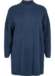 Lang strikket bluse med lange ermer, Bering Sea Mel.
