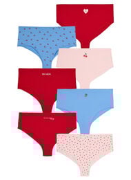 7-pack hipstertruse med vanlig midje, R&oslash;d