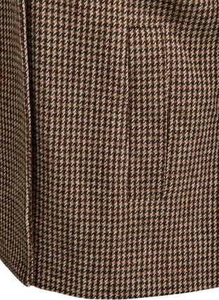 Zizzi Kort ulljakke med dobbeltradede knapper, Brown Check , Packshot image number 3