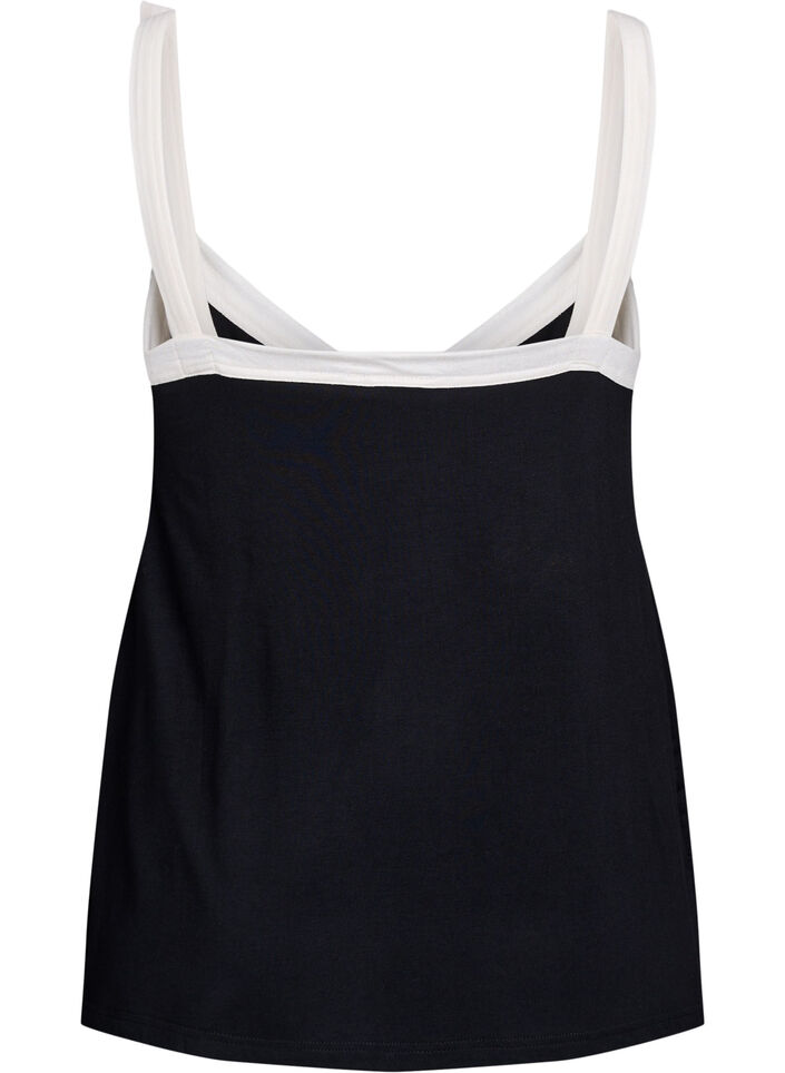 Nattopp med stropper og V-hals, Svart, Packshot image number 1