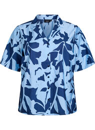 Skjorte bluse med print og V-hals, Naval Academy Flower