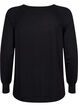 Strikket bluse med Raglan-ermer, Black, Packshot image number 1