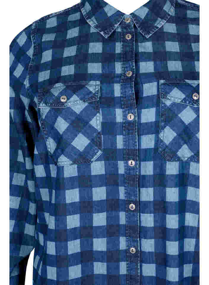 Skjorte i bomull med paisleymønster, Blue Check, Packshot image number 2