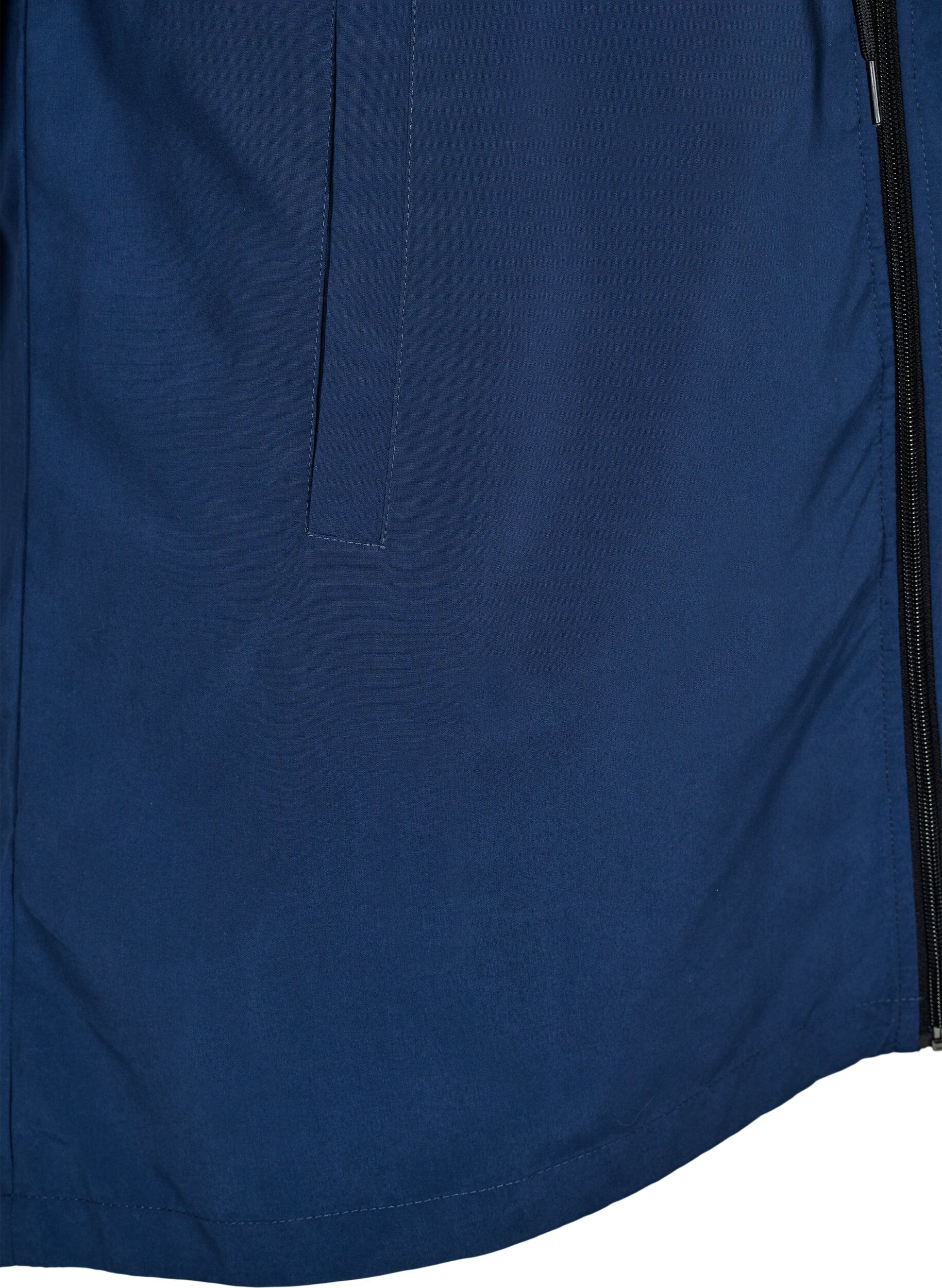 Zizzi Flash - Lett parkas med hette, Bl&aring;, Packshot image number 3