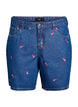 Dongerishorts med broderte jordbær, Blå, Packshot image number 0