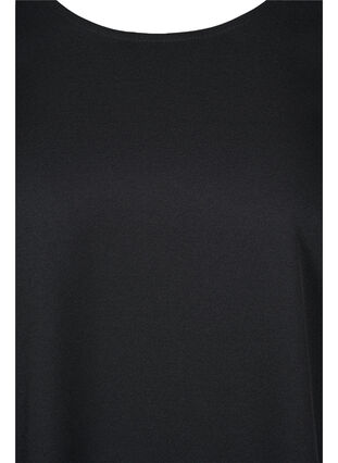 Kortermet kjole med gjennomsiktige detaljer, Black, Packshot image number 2