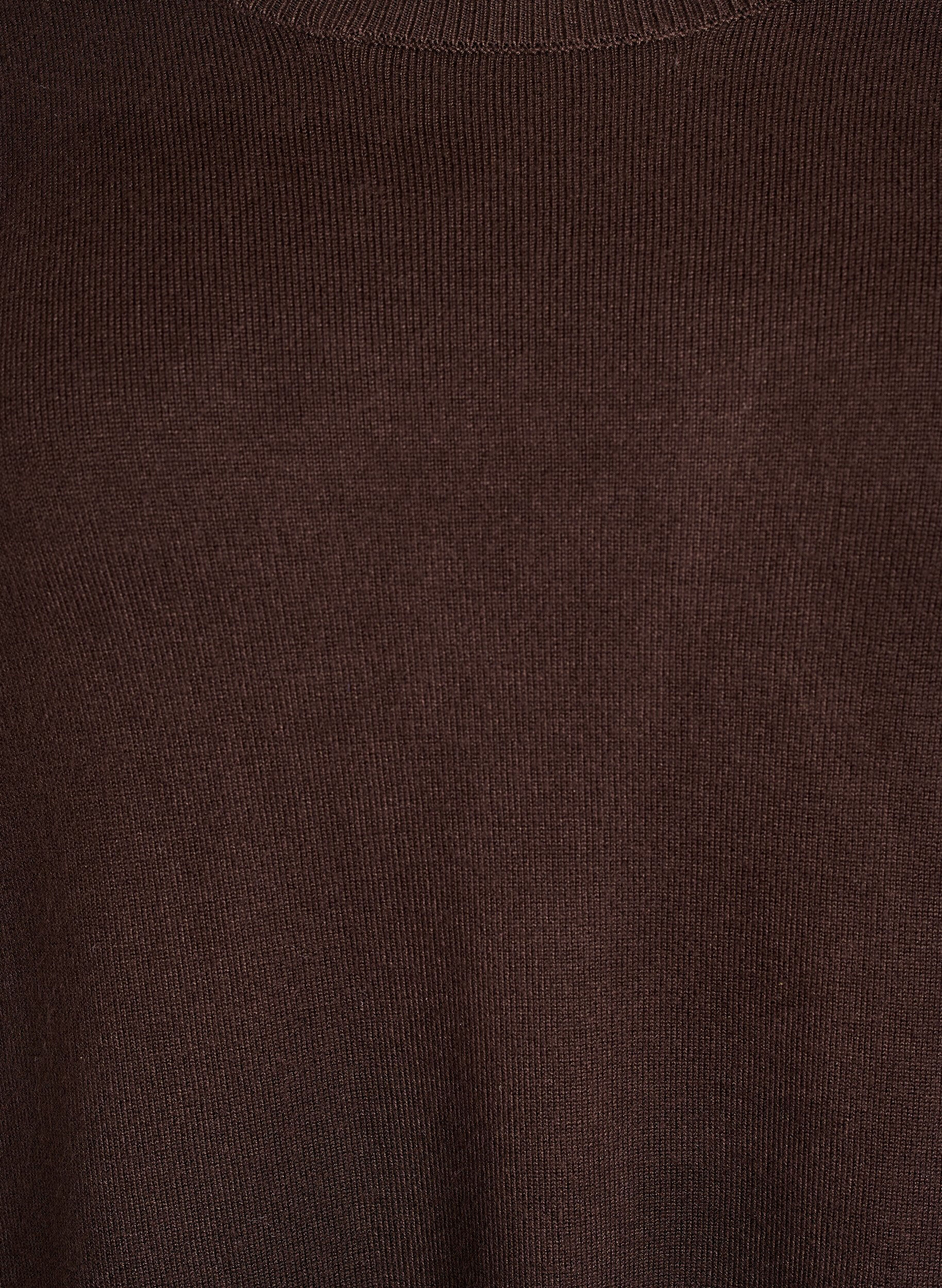 ZizziStrikkebluse med knapper i sidene, Brun, Packshot image number 2
