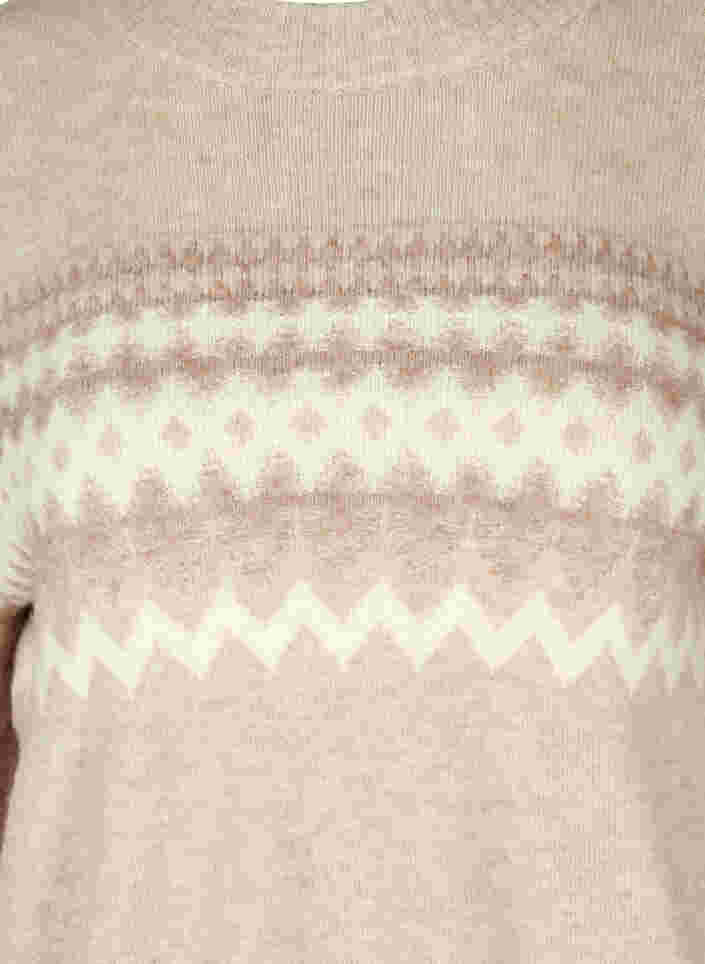 Strikkegenser med mønster og ull, Pumice Stone Comb, Packshot image number 2
