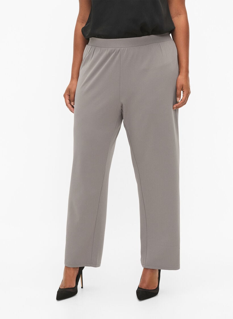 Bukser med straight fit, Beige, Model image number 2