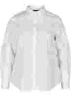 Økologisk bomullsskjorte med krave og knapper, White, Packshot